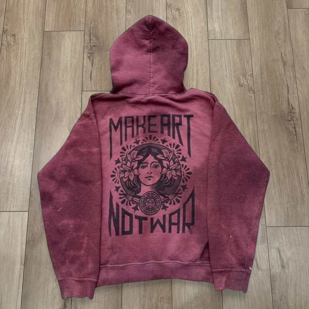Obey tie-dye burgundy hoodie   Size S